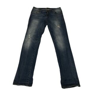 Kut from the Kloth Distressed Blue Ankle Jeans 4 30 X 31 Holes SP